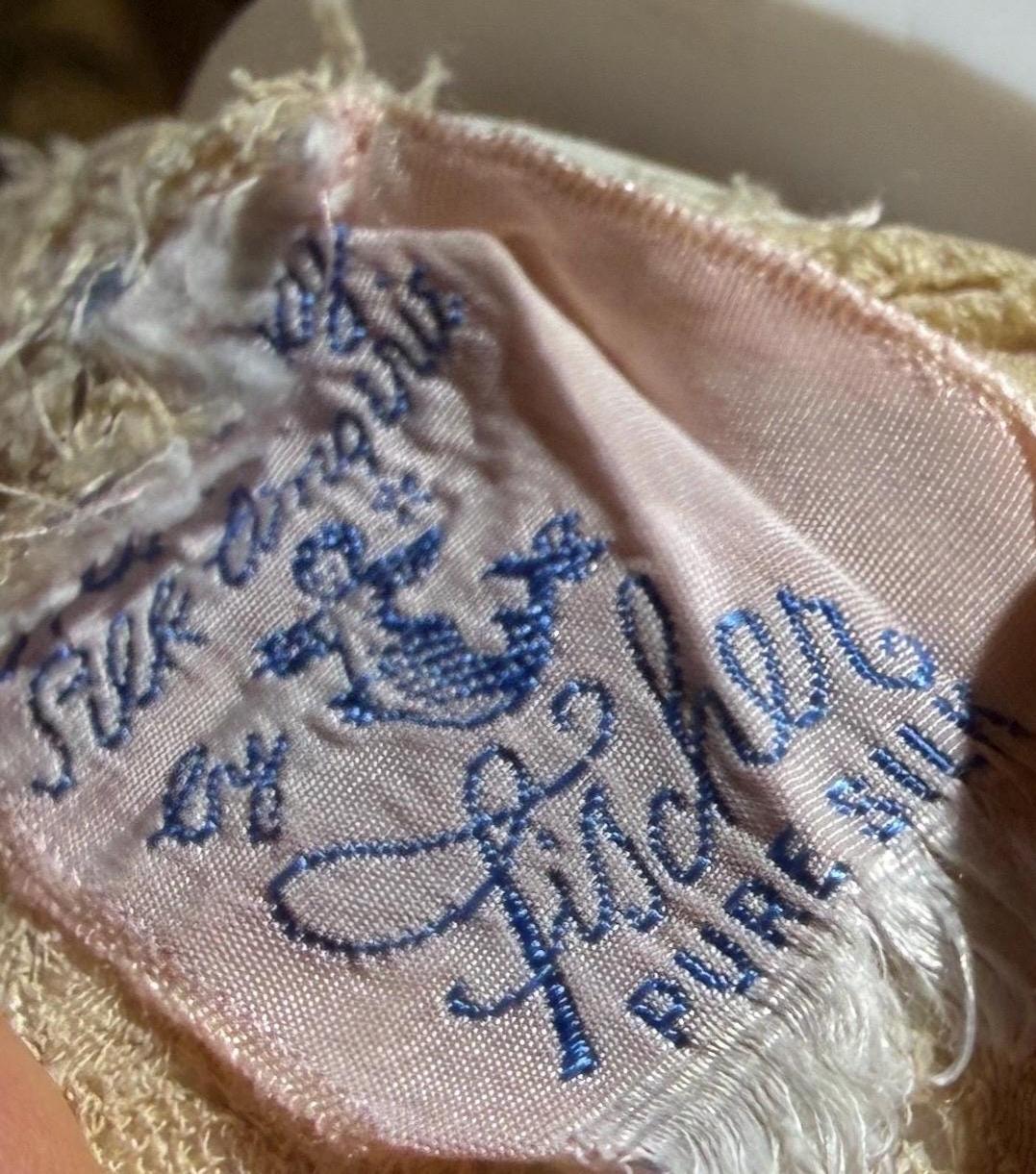 FISCHER vintage nightgown, PURE SILK 1930s Champagne bias cut lingerie slip dress
