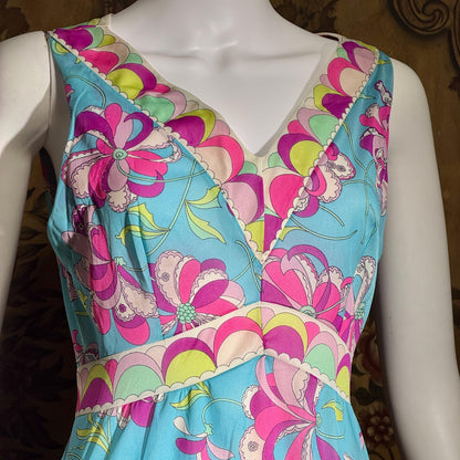 EMILIO PUCCI Vintage 1960s Formfit Rogers Slip dress, Op art nightgown mini dress