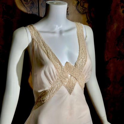 SAKS FIFTH AVENUE Vintage 1950s peignoir set, Dusty Pink chiffon bridal nightgown lingerie slip dress and robe