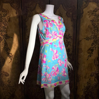 EMILIO PUCCI Vintage 1960s Formfit Rogers Slip dress, Op art nightgown mini dress
