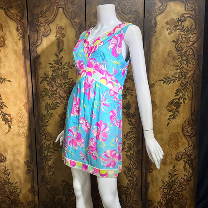 EMILIO PUCCI Vintage 1960s Formfit Rogers Slip dress, Op art nightgown mini dress