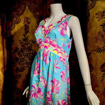 EMILIO PUCCI Vintage 1960s Formfit Rogers Slip dress, Op art nightgown mini dress