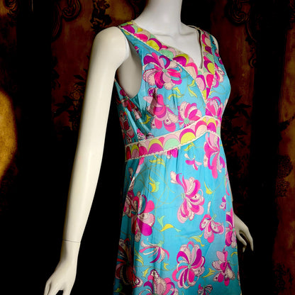 EMILIO PUCCI Vintage 1960s Formfit Rogers Slip dress, Op art nightgown mini dress