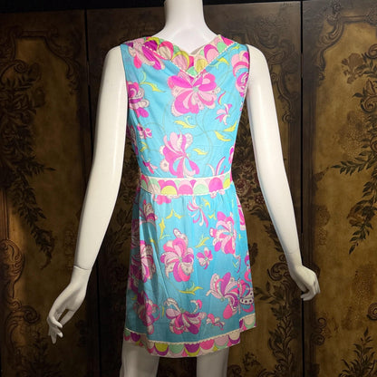 EMILIO PUCCI Vintage 1960s Formfit Rogers Slip dress, Op art nightgown mini dress