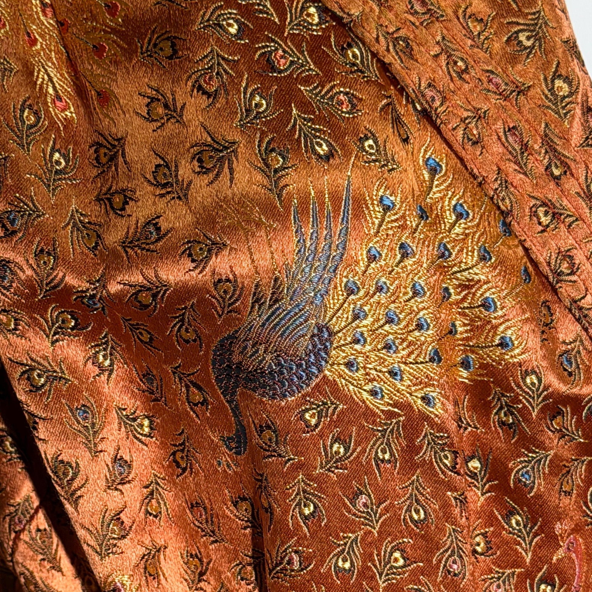 Vintage 1940s Chinoiserie Silk Dressing Gown Robe, EILEEN KERSHAW Hong Kong Satin Housecoat