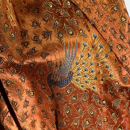 Vintage 1940s Chinoiserie Silk Dressing Gown Robe, EILEEN KERSHAW Hong Kong Satin Housecoat