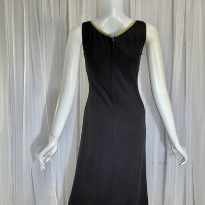 vintage 1960s MONA CRAWFORD maxi dress, Mod acrylic metallic evening jumper