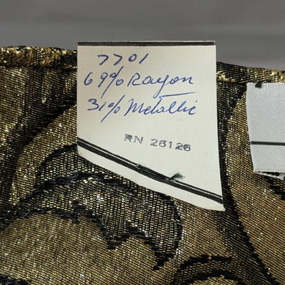 Vintage 1950s Evening wrap shawl, ECHO ORIGINATIONS Black Gold Metallic Floral Scarf New