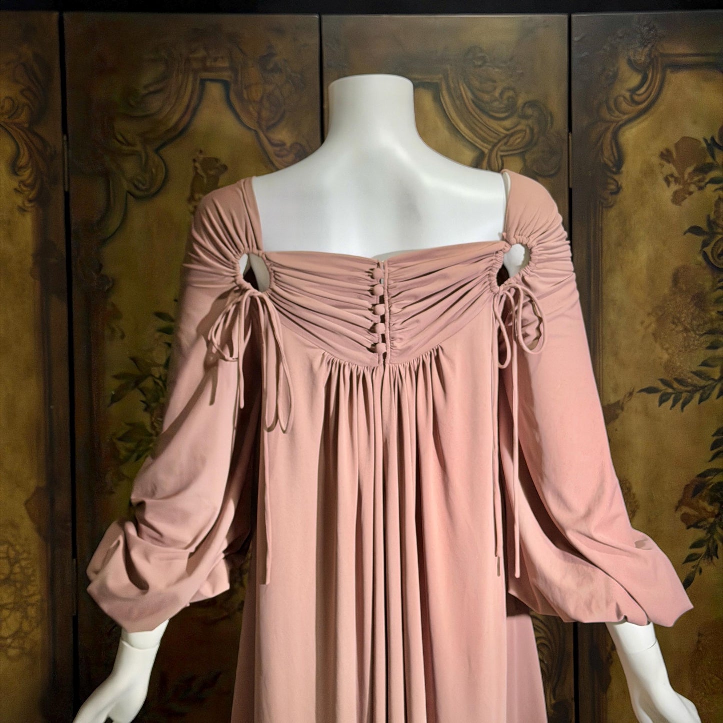 vintage FRANK USHER tent dress, 1970s Mauve jersey knit shift dress, small medium