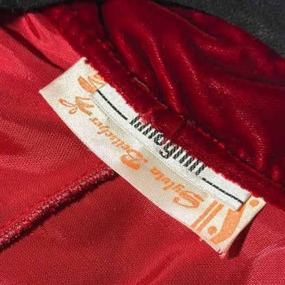 Vintage 1980s Velvet Capelet, I MAGNIN Sylvia Beitscher Ruby Red waist length cape shawl wrap