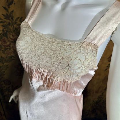 vintage 1930s Nightgown Slip Dress, Shimmering Pink XS lingerie dress