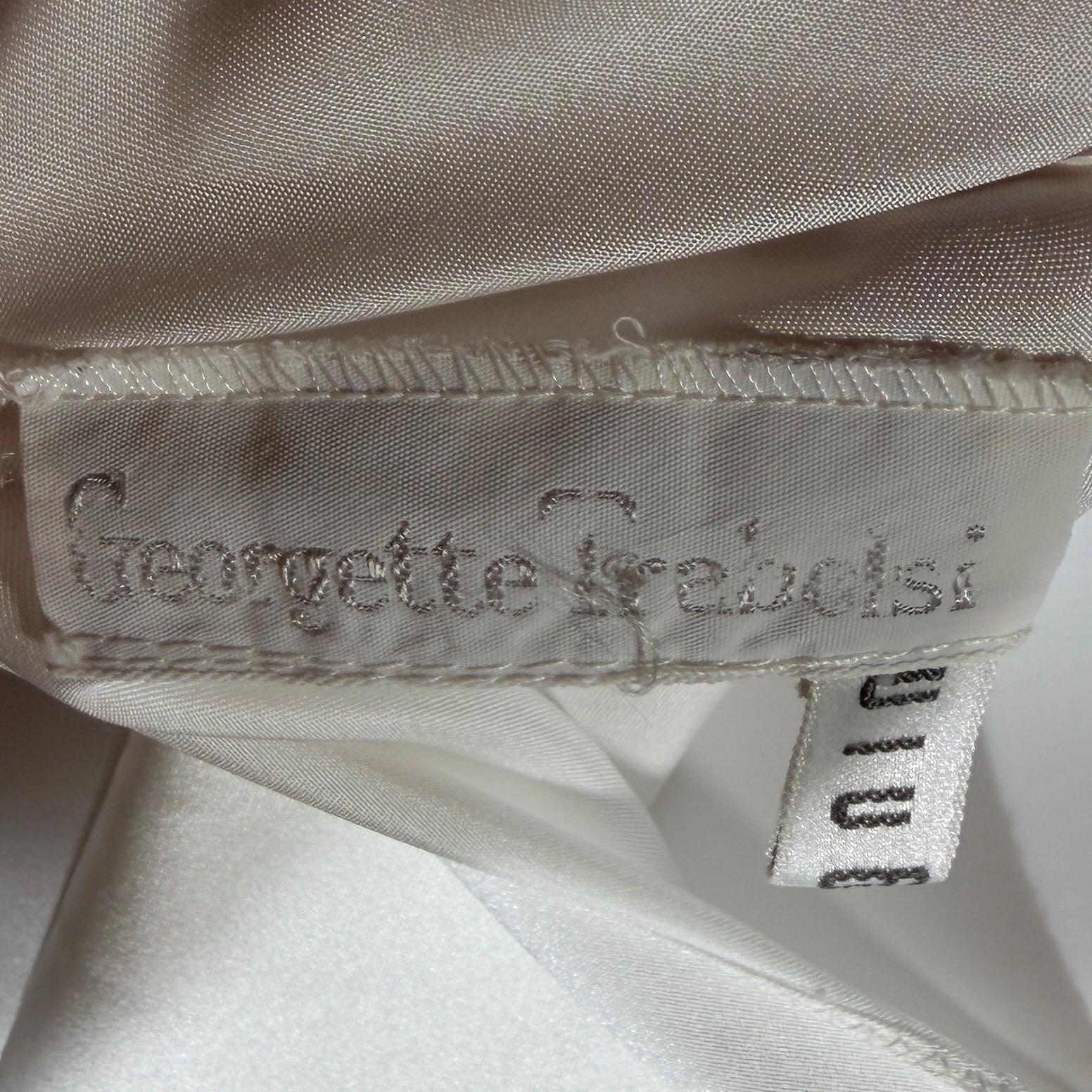 Vintage GEORGETTE TRABOLSI nightgown robe peignoir set, I Magnin 1980s white lingerie dress set