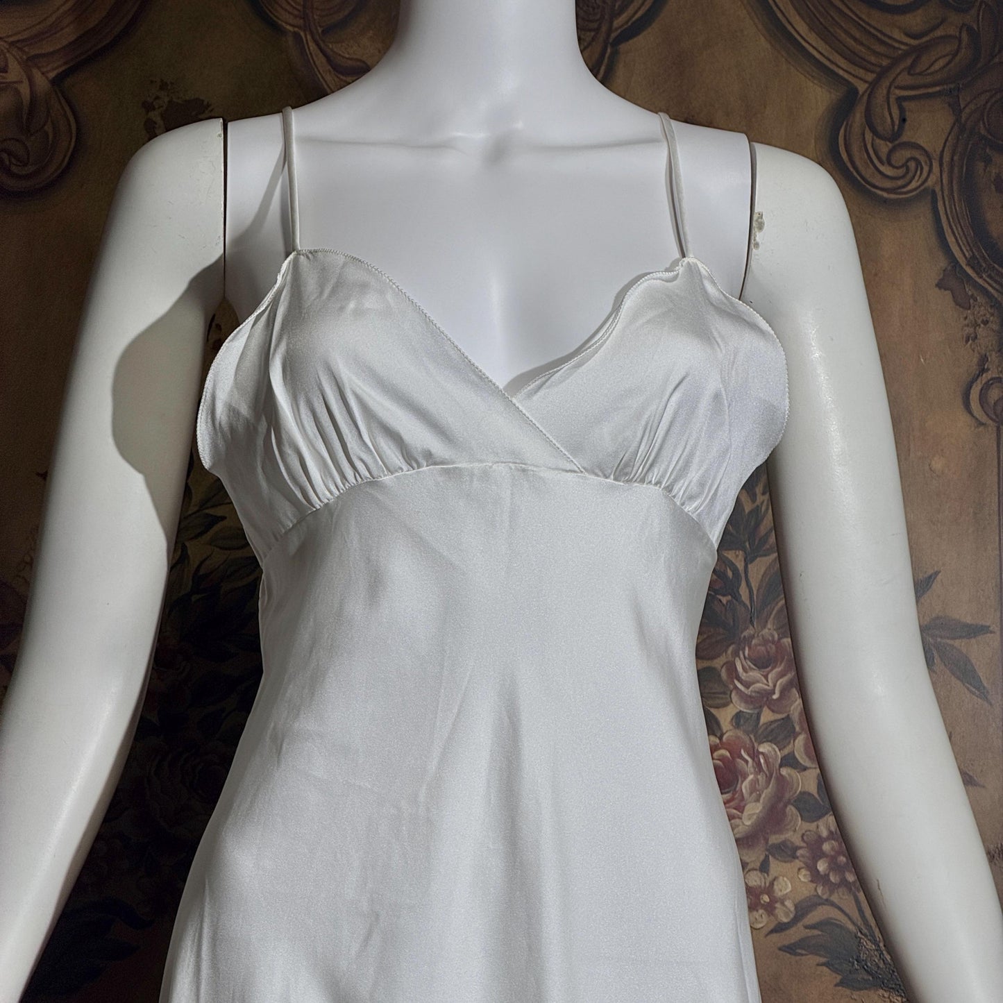 Vintage GEORGETTE TRABOLSI nightgown robe peignoir set, I Magnin 1980s white lingerie dress set