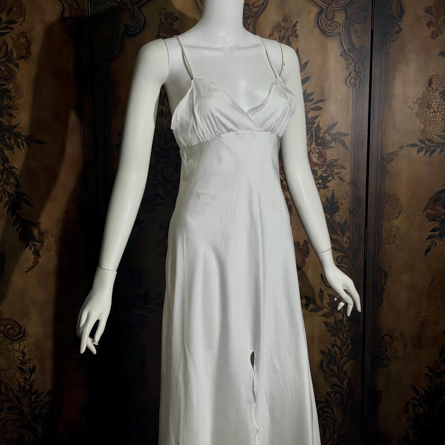 Vintage GEORGETTE TRABOLSI nightgown robe peignoir set, I Magnin 1980s white lingerie dress set