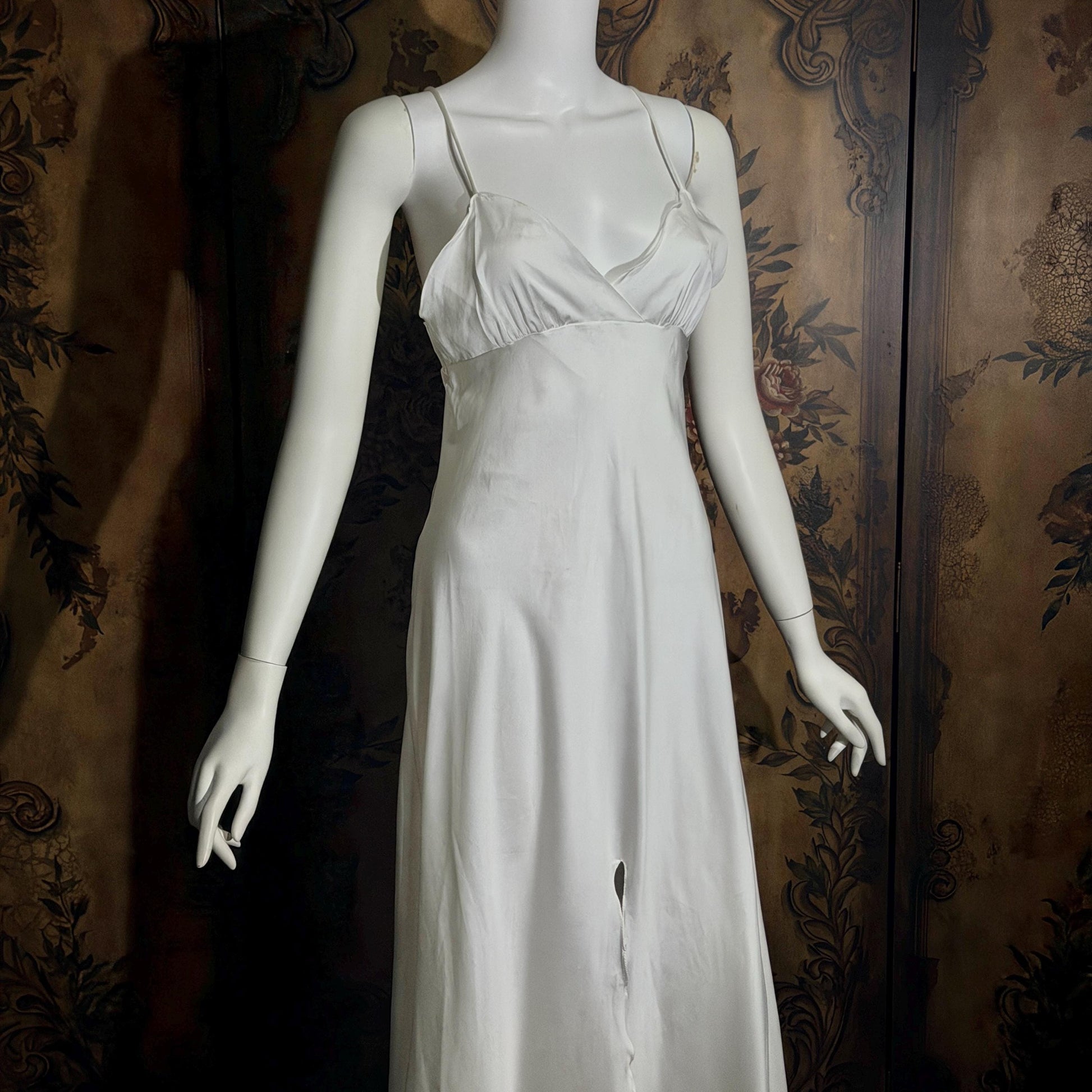 Vintage GEORGETTE TRABOLSI nightgown robe peignoir set, I Magnin 1980s white lingerie dress set