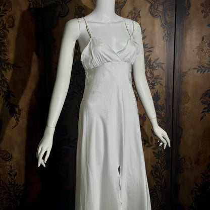 Vintage GEORGETTE TRABOLSI nightgown robe peignoir set, I Magnin 1980s white lingerie dress set