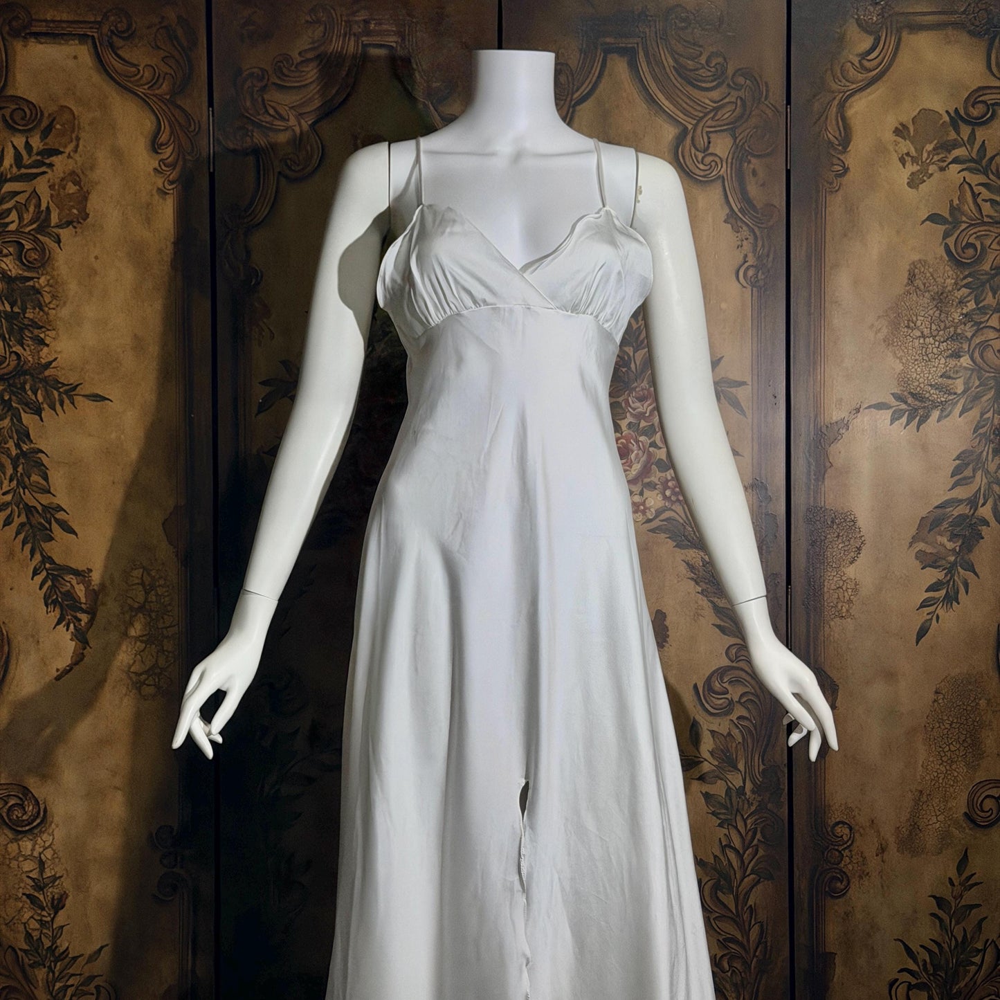 Vintage GEORGETTE TRABOLSI nightgown robe peignoir set, I Magnin 1980s white lingerie dress set