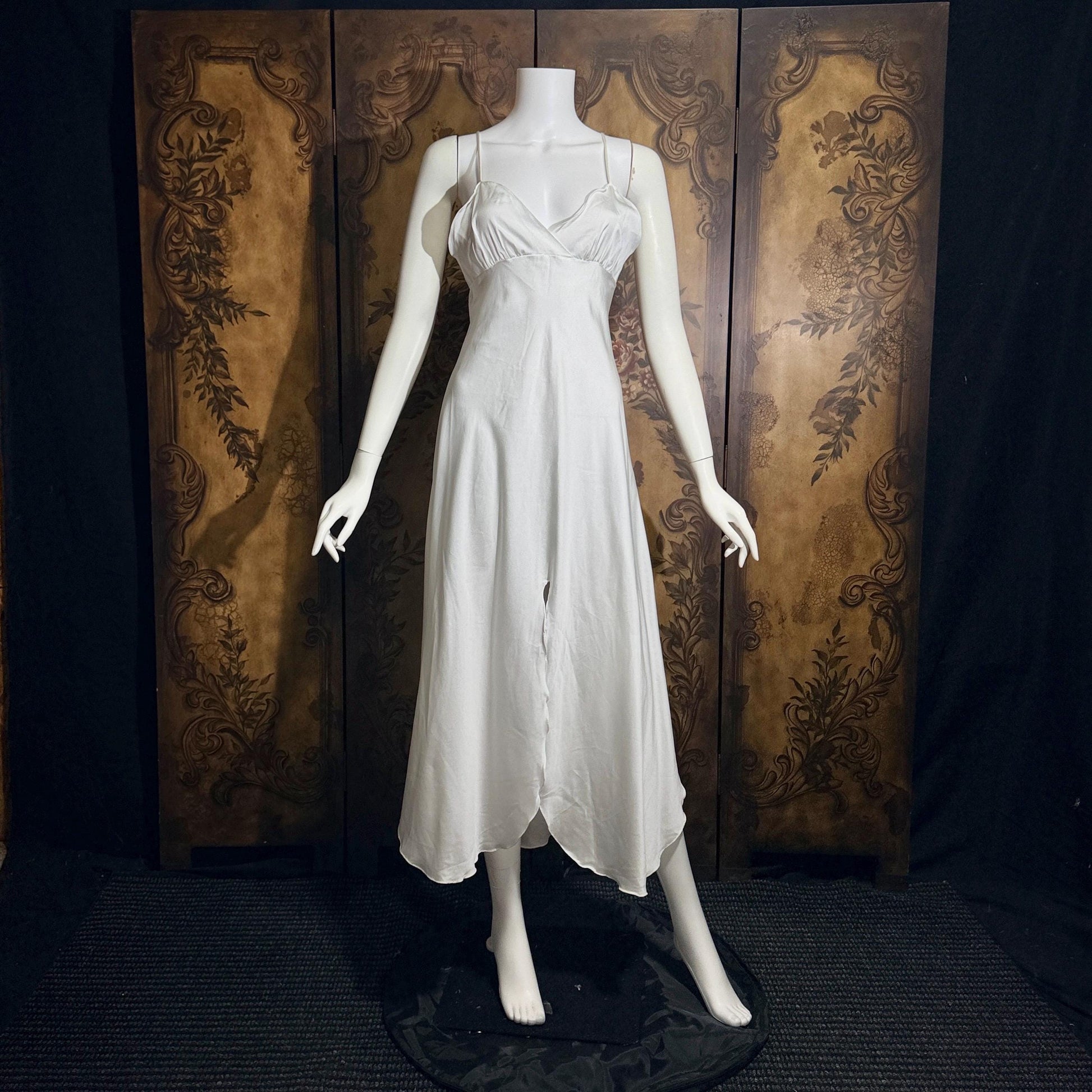 Vintage GEORGETTE TRABOLSI nightgown robe peignoir set, I Magnin 1980s white lingerie dress set