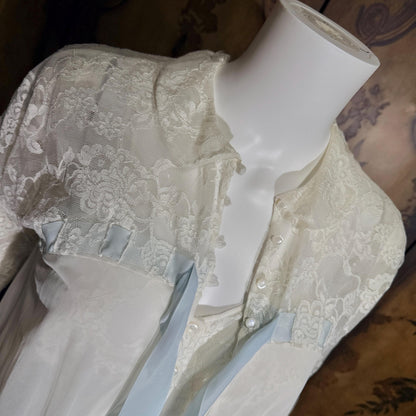 Vintage 1950s EYE-FUL by the Flaums nightgown robe set, white bridal lingerie dress set