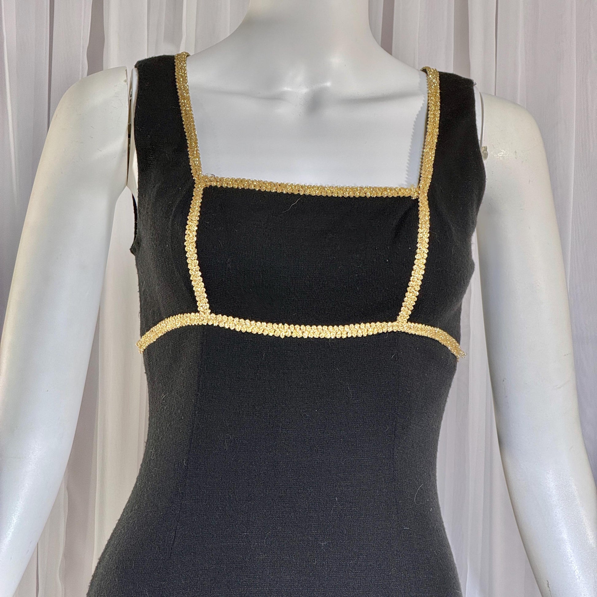 vintage 1960s MONA CRAWFORD maxi dress, Mod acrylic metallic evening jumper