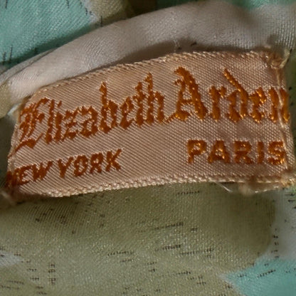 vintge 1950s dressing gown robe, ELIZABETH ARDEN Green floral zip front house hostess dress