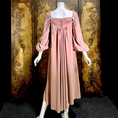 vintage FRANK USHER tent dress, 1970s Mauve jersey knit shift dress, small medium