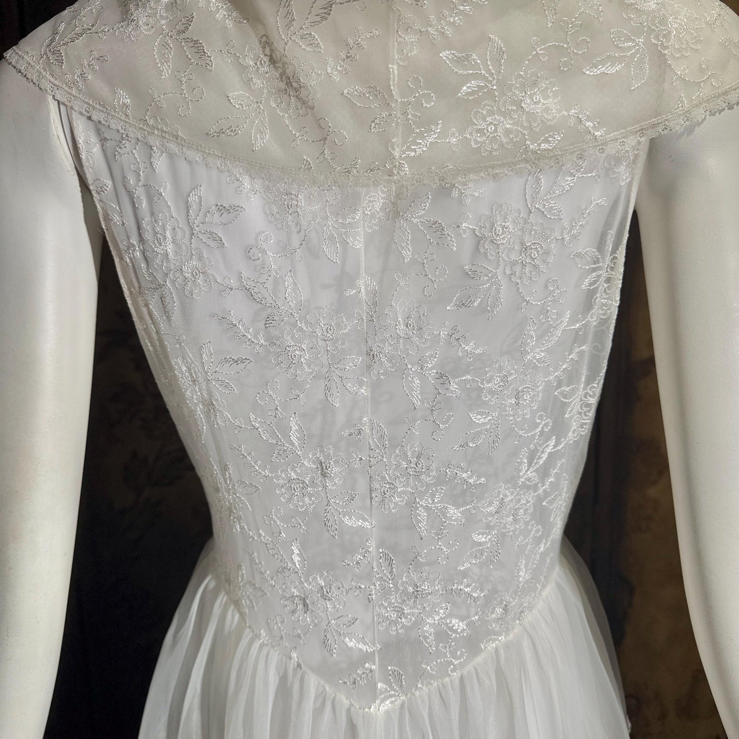 vintage 1950s ROGERS nightgown, white peplum Aphrodite Grecian Goddess lingerie gown