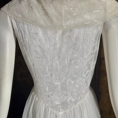 vintage 1950s ROGERS nightgown, white peplum Aphrodite Grecian Goddess lingerie gown
