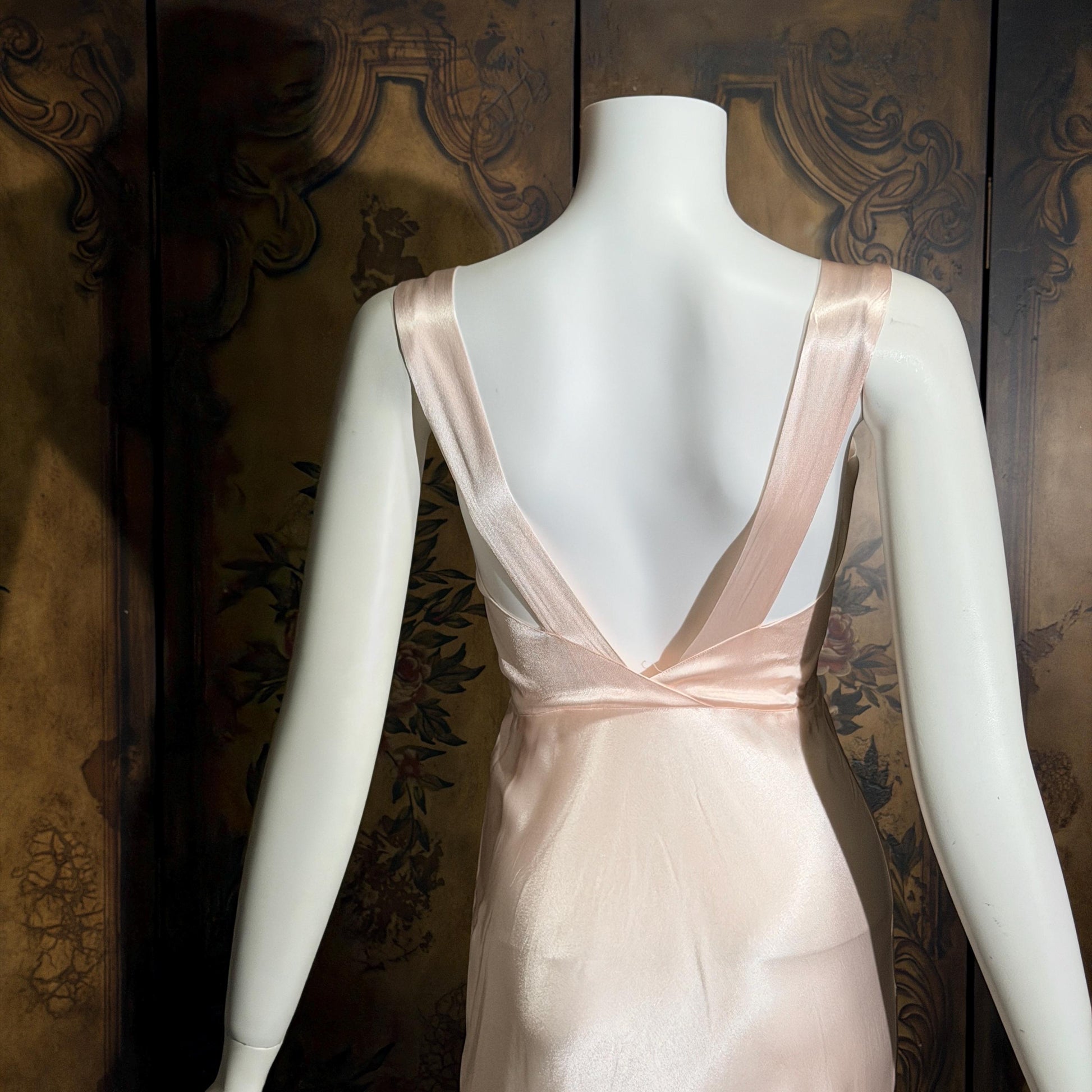 vintage 1930s Nightgown Slip Dress, Shimmering Pink XS lingerie dress