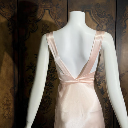 vintage 1930s Nightgown Slip Dress, Shimmering Pink XS lingerie dress