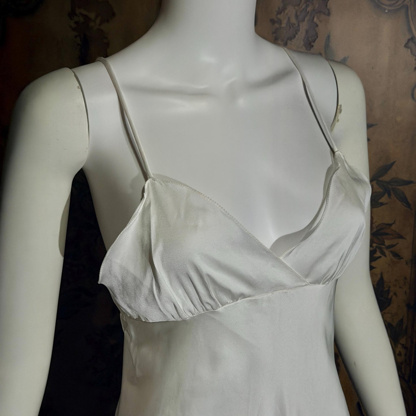 Vintage GEORGETTE TRABOLSI nightgown robe peignoir set, I Magnin 1980s white lingerie dress set