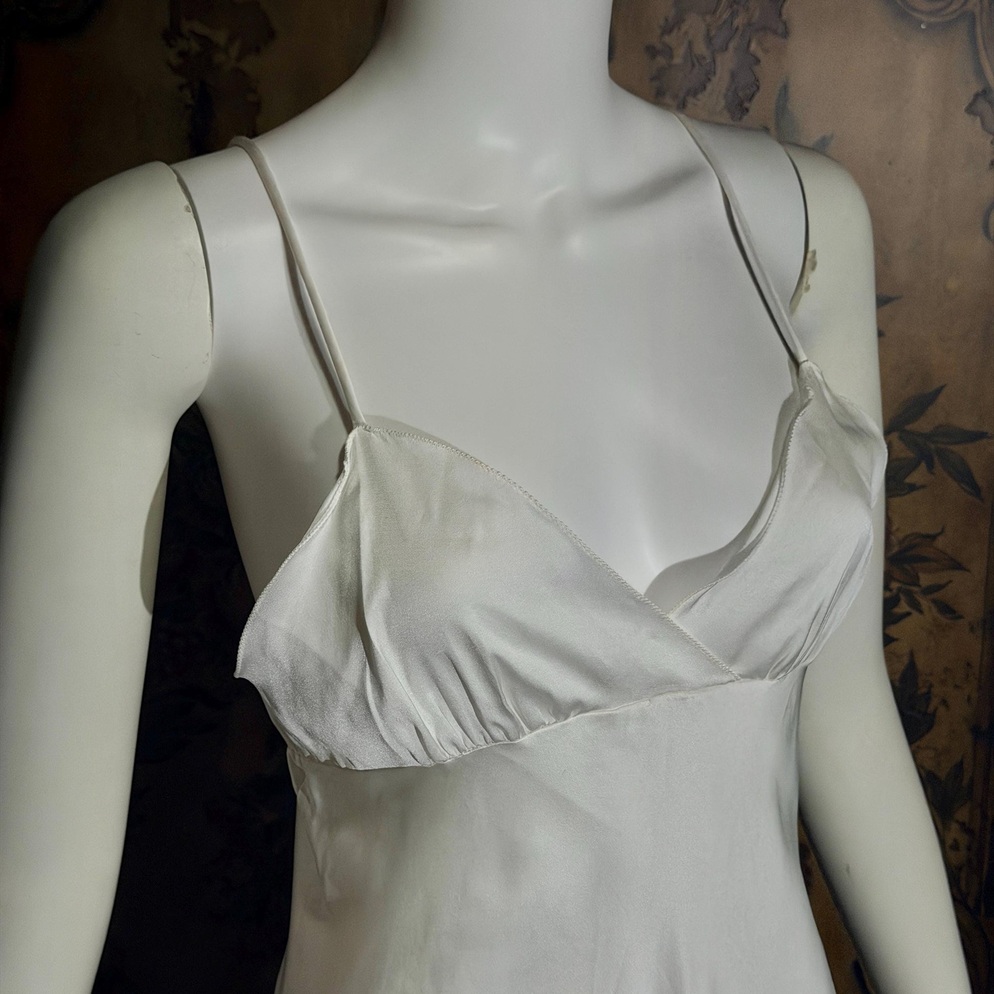 Vintage GEORGETTE TRABOLSI nightgown robe peignoir set, I Magnin 1980s white lingerie dress set
