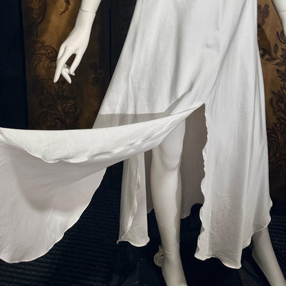 Vintage GEORGETTE TRABOLSI nightgown robe peignoir set, I Magnin 1980s white lingerie dress set