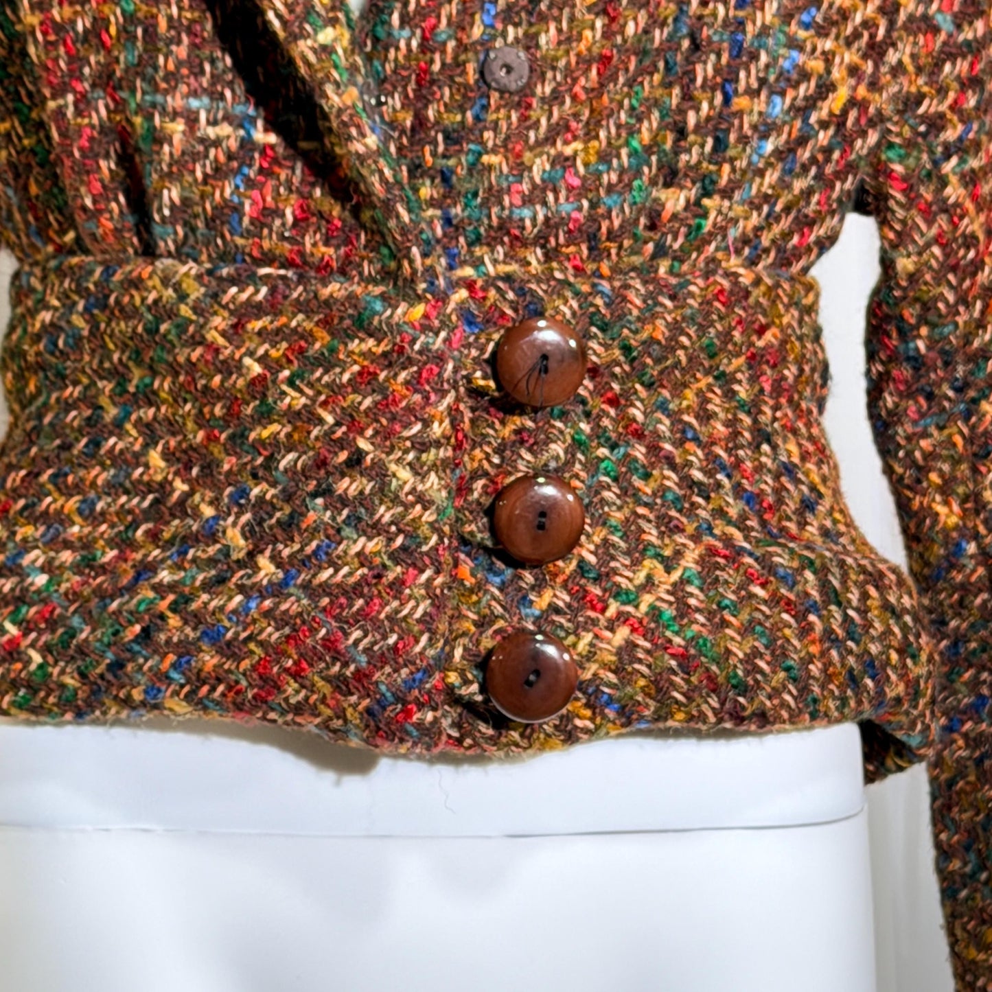 Vintage ARNOLD SCAASI COUTURE Cropped Jacket , 1970s textured wool blazer