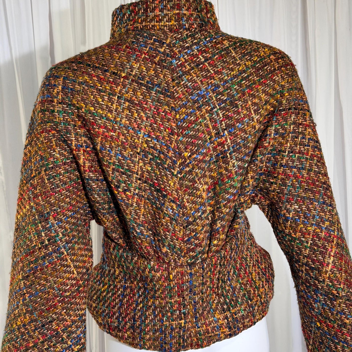 Vintage ARNOLD SCAASI COUTURE Cropped Jacket , 1970s textured wool blazer