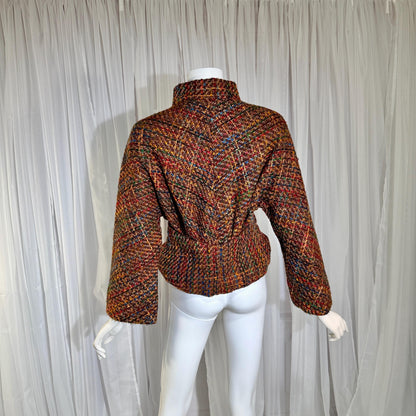 Vintage ARNOLD SCAASI COUTURE Cropped Jacket , 1970s textured wool blazer