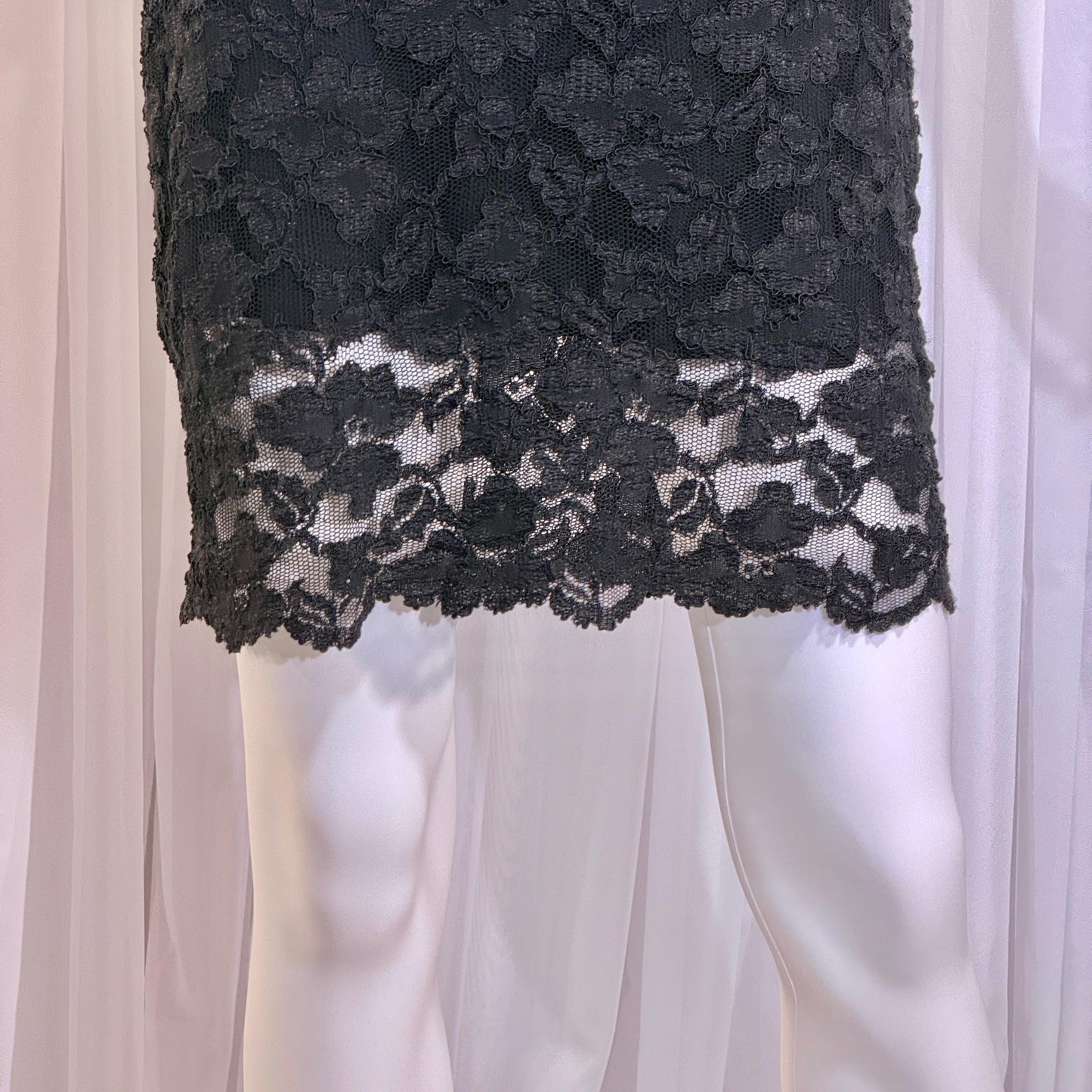 vintage 1990s BETSEY JOHNSON slip dress, Black lace bodycon cocktail dress
