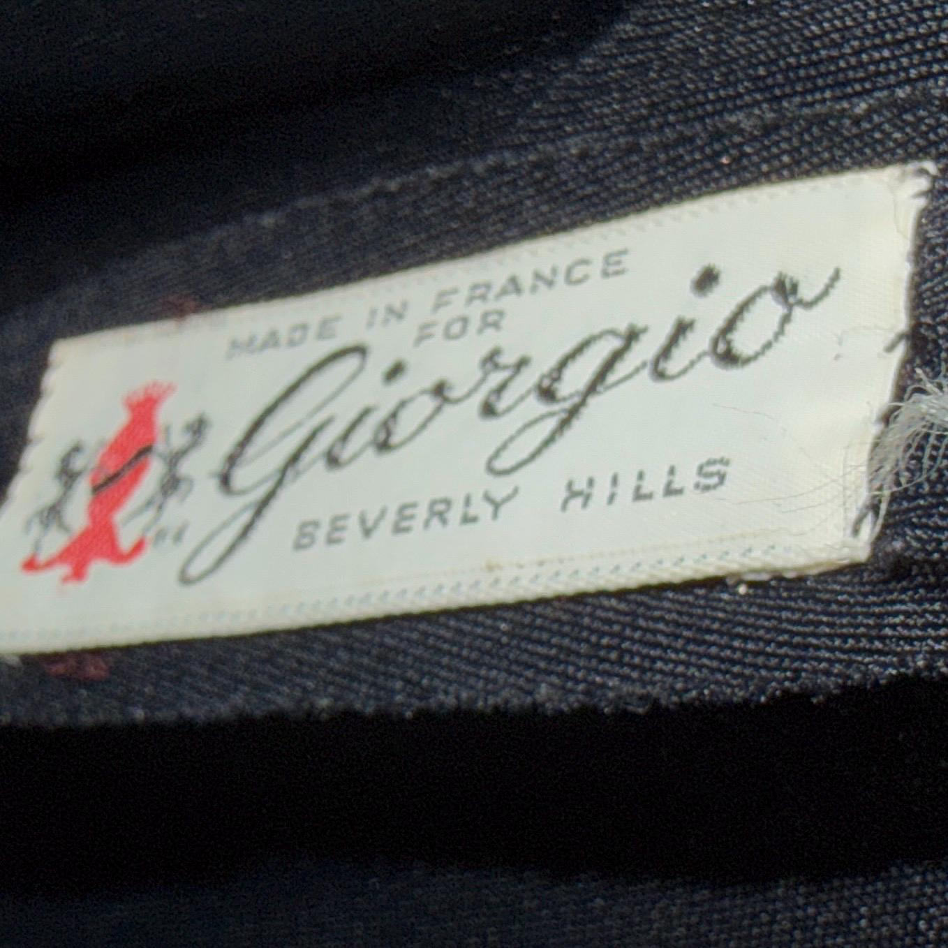 Vintage 1980s LORIS AZZARO evening dress gown, GIORGIO Beverly Hills Black Jersey sheath