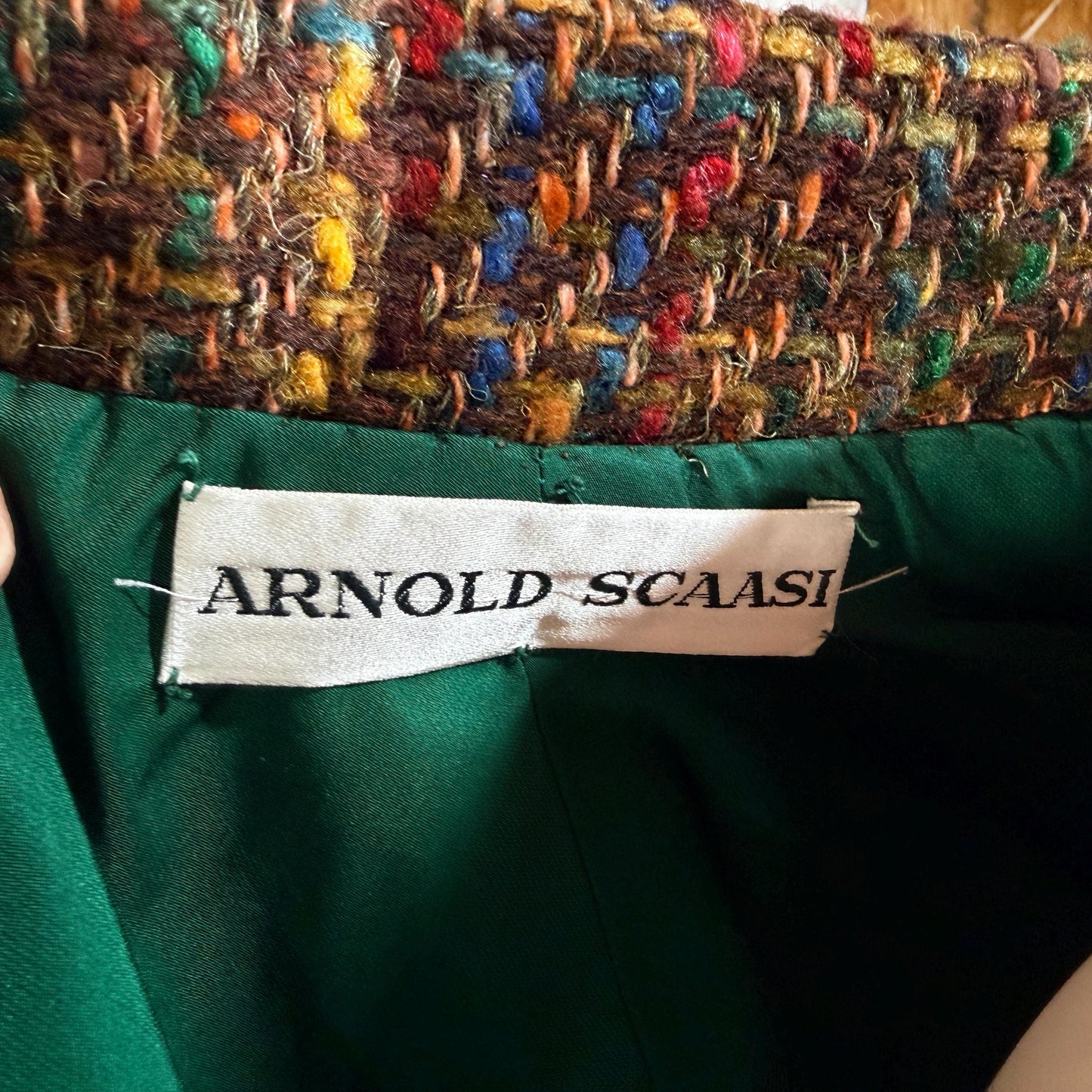 Vintage ARNOLD SCAASI COUTURE Cropped Jacket , 1970s textured wool blazer
