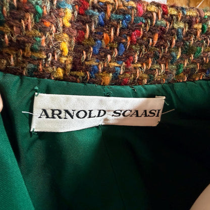 Vintage ARNOLD SCAASI COUTURE Cropped Jacket , 1970s textured wool blazer