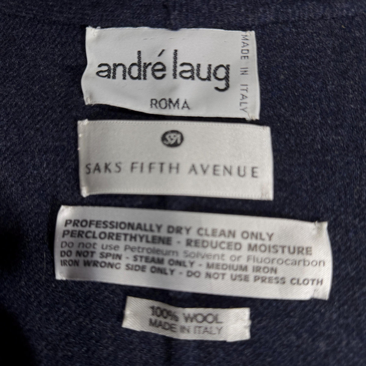 vintage 1980s jacket blazer, ANDRE LAUG for SAKS Federal Blue wool jacket Large