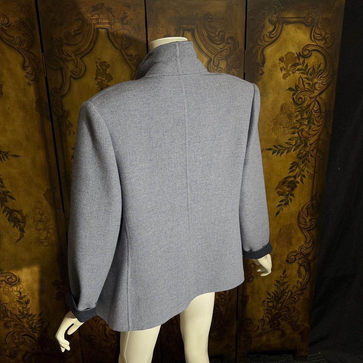 vintage 1980s jacket blazer, ANDRE LAUG for SAKS Federal Blue wool jacket Large
