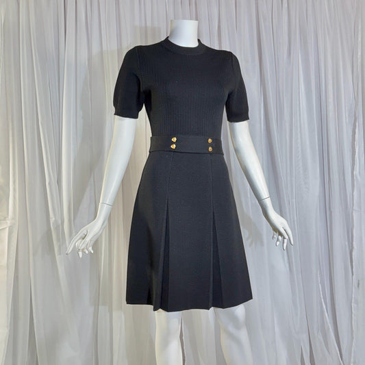 Vintage 1960s mod knit dress, ORBACH'S Black Sweater knit dress