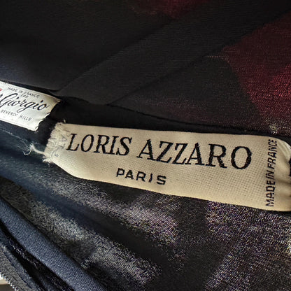 Vintage 1980s LORIS AZZARO evening dress gown, GIORGIO Beverly Hills Black Jersey sheath