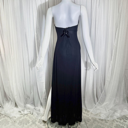 Vintage 1980s LORIS AZZARO evening dress gown, GIORGIO Beverly Hills Black Jersey sheath