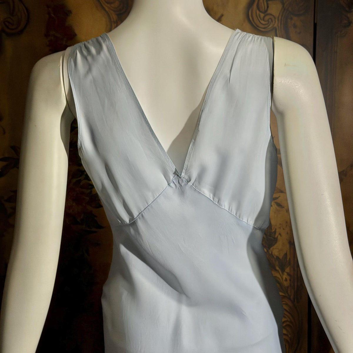vintage 1930s Nightgown slip dress, Baby Blue Bias Cut Lingerie dress