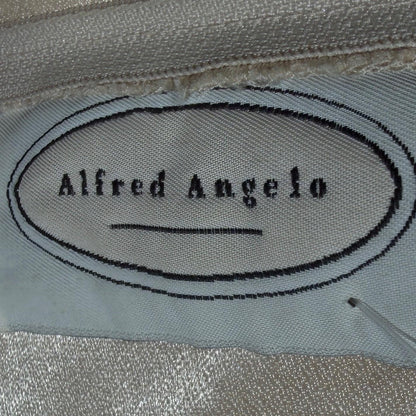 vintage 1990s wedding dress gown, ALFRED ANGELO Champagne Satin Cage Top gown