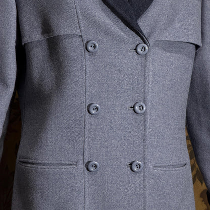 vintage 1980s jacket blazer, ANDRE LAUG for SAKS Federal Blue wool jacket Large