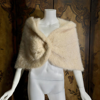 1950s vintage mohair stole wrap, Custom Made evening jacket dinner coat shoulder wrap