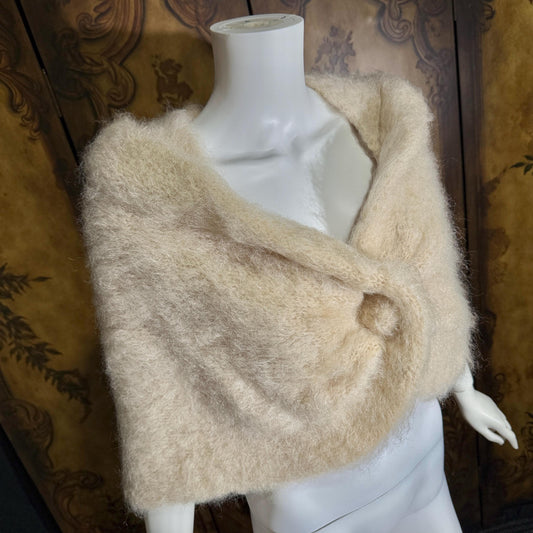 1950s vintage mohair stole wrap, Custom Made evening jacket dinner coat shoulder wrap